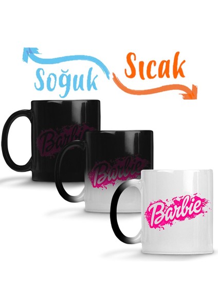 Barbie Logo 01 Sihirli Kupa Bardak Porselen
