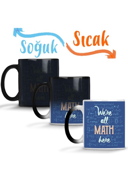 Hepimiz Matematikteyiz Matematik Formül Sihirli Kupa Bardak Porselen