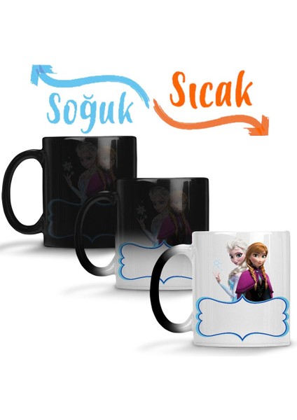 Elsa Anna Frozen Olaf Kristoff Sihirli Kupa Bardak Porselen