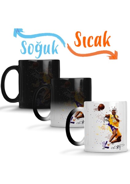 Kobe Bryant Signature Sihirli Kupa Bardak Porselen