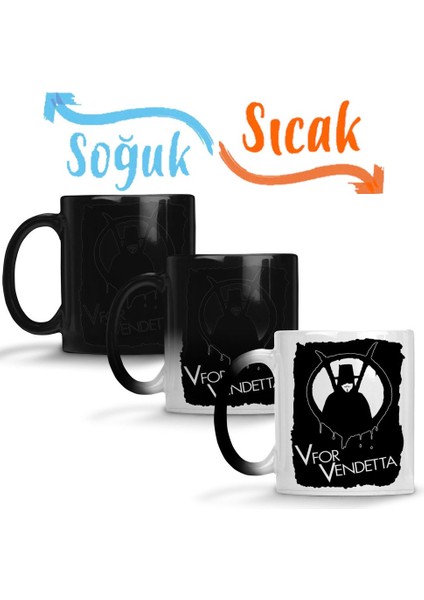 V For Vendetta Sihirli Kupa Bardak Porselen