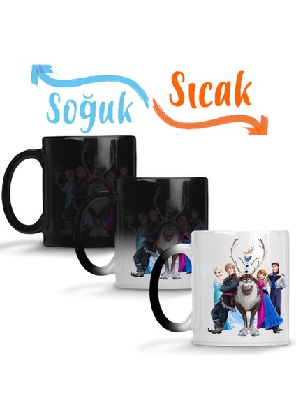 Disney Frozen Elsa Kristoff Olaf Anna Sihirli Kupa Bardak Porselen