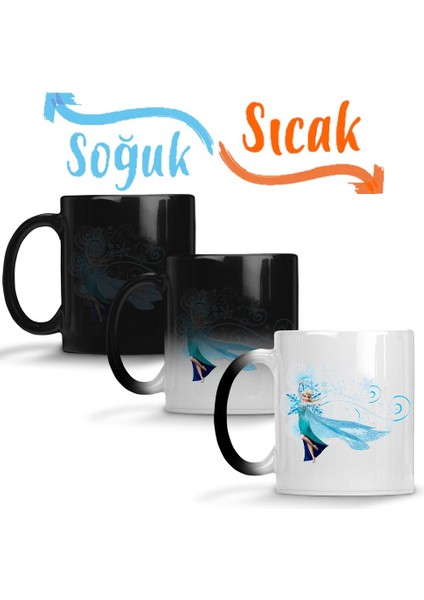 Elsa Kristoff Anna Olaf Sihirli Kupa Bardak Porselen