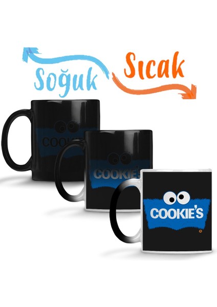 Cookie Monster Cookie's Kurabiye Canavarı Sihirli Kupa Bardak Porselen