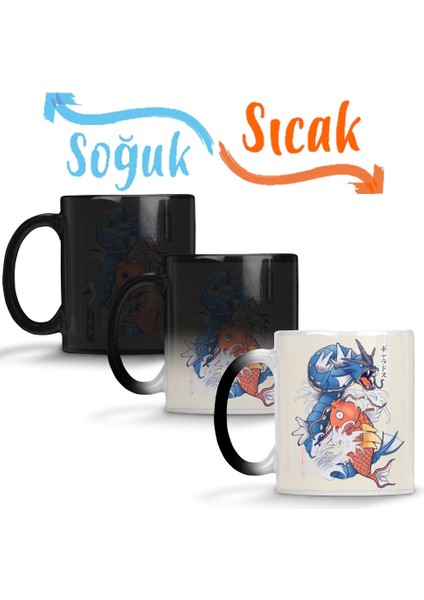 Dragon Koi Fish Evolution Sihirli Kupa Bardak Porselen