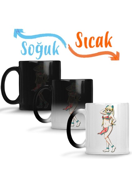 Fairy Tail Lucy Heartfilia Anime Manga Sihirli Kupa Bardak Porselen