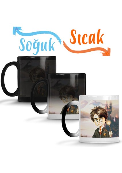 Baskı Dükkanı Harry Potter Fanart Sihirli Kupa Bardak Porselen