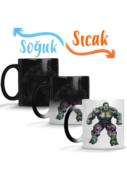 Hulk Mad Roar Marvel Superhero Power Bruce Sihirli Kupa Bardak Porselen