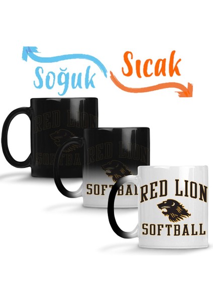 Red Lion Softball Sihirli Kupa Bardak Porselen
