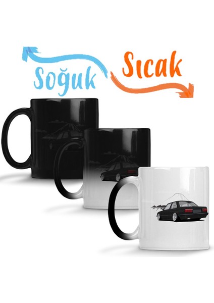 Stanced Out E30 Black Sihirli Kupa Bardak Porselen