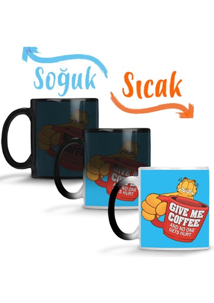 Garfield Give Me Coffe Garfield Bana Kahve Ver Sihirli Kupa Bardak Porselen