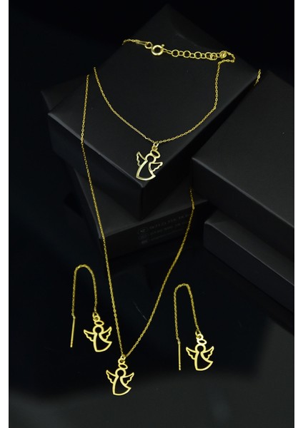 925 Ayar Gümüş Rose Kaplama Siyah Taşlı Yusufçuk Halka Küpe