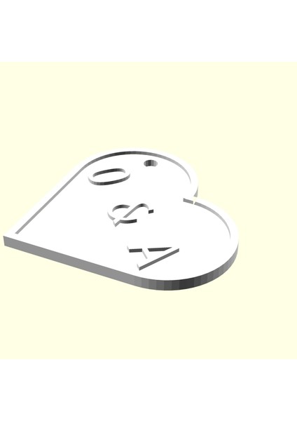 O & A Kişiye Özel Üretim Zincirsiz Kalp Aşk Anahtarlık Sevgiliye Eşe Hediyelik Tag Organik Plastikten