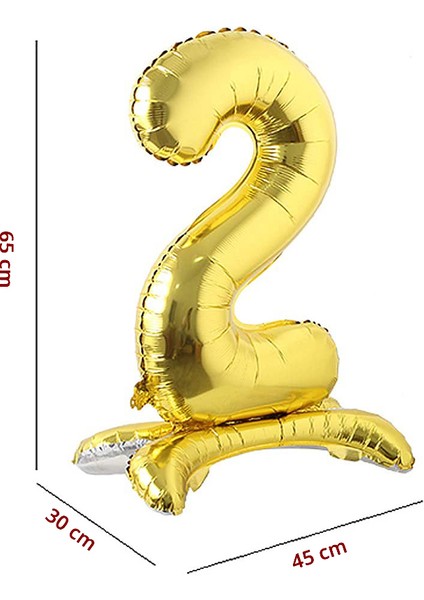 2 Rakam Ayaklı Folyo Balon, 65 cm - Altın fiyatları