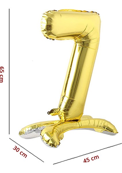 7 Rakam Ayaklı Folyo Balon, 65 cm - Altın