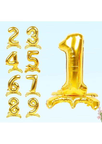 7 Rakam Ayaklı Folyo Balon, 65 cm - Altın