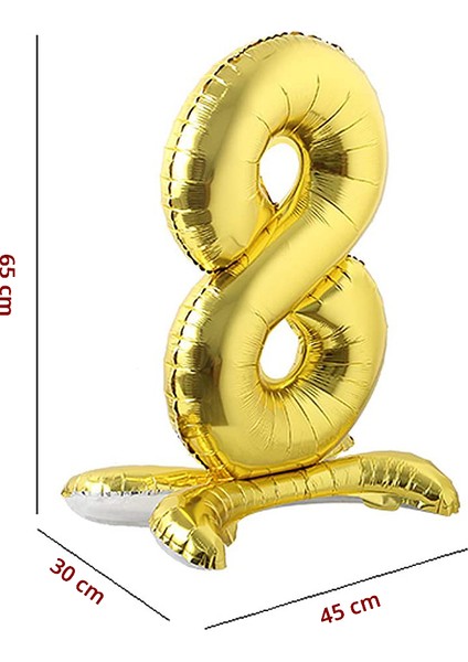 8 Rakam Ayaklı Folyo Balon, 65 cm - Altın fiyatları