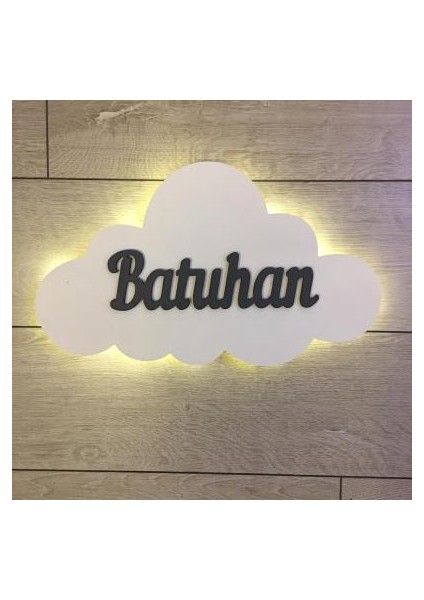 Çocuk Odası Dekoratif Ahşap Bulut Gece Lambası Ledli Aydınlatma