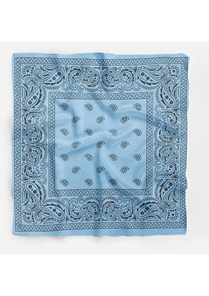 Şal Desenli Kare Koton Bandana Fular
