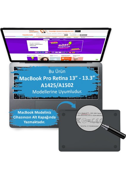Macbook Pro Kılıf 13 inç Mat Kılıf (Eski HDMI'lı Model 2012-2015) A1425 A1502 ile Uyumlu