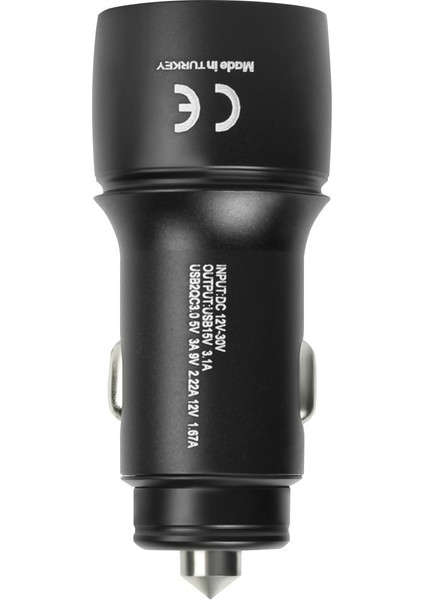 3.1A 20W Araç Şrajı- Type C-C USB Kablo CC36