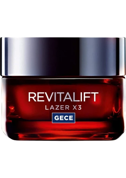 L'Oréal Paris Loreal Paris L'oréal Paris Revitalift Lazer X3 Yoğun  Gece Bakım Kremi, 50 ml