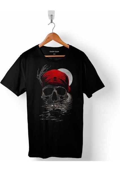 Kuru Kafa Iskelet Skull Band Flag Erkek Tişört