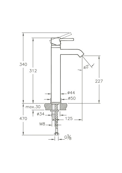 Minimax S Yüksek Lavabo Bataryası A41990