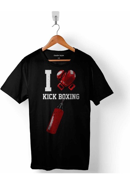 I Love Kick Boxıng Boks Eldiveni Erkek Tişört