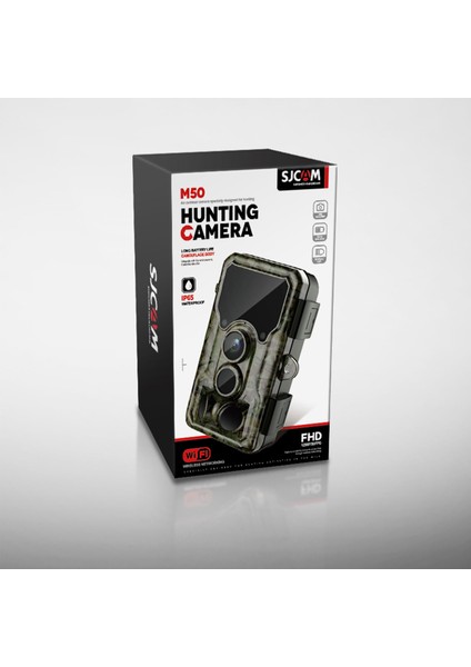 M50 Fotokapan Çift PIR Sensör Ultra Gece Görüşü IP65 2.33” Ekran Su Geçirmezlik 1296p 24MP Orman Yeşili