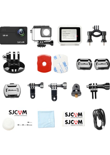 SJ8 Air 2.33” 160° Dinamik Ultra Lens Geniş Açı 8X Dijital Zoom Hareket Algılama 240fps H.265 1200mAh Ultra Geniş Batarya Aksiyon Kamerası Siyah