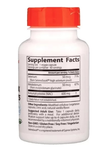 Doctor’s Best, Nac Detox Regulators, 60 Veggie Capsul. USA fiyatları
