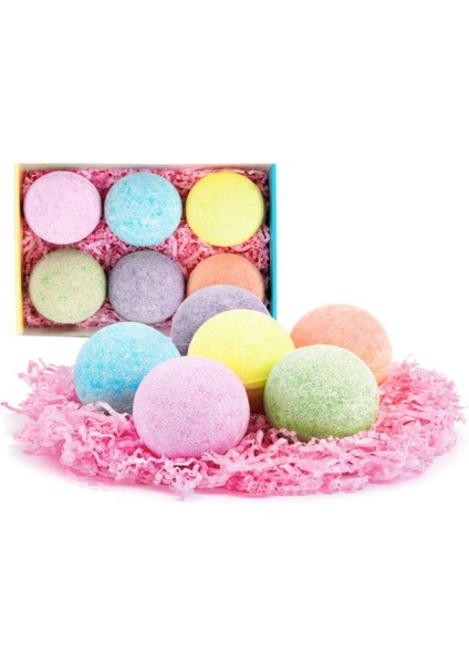 Super Bath Bomb Orta Boy Banyo Bombası, Nem Topu, Banyo Topu 6 x 80 gr