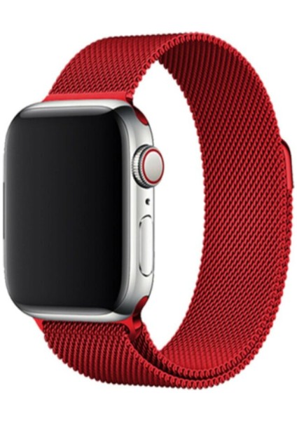 Apple Watch Uyumlu Kırmızı Metal Kordon 41 mm Bushco Store