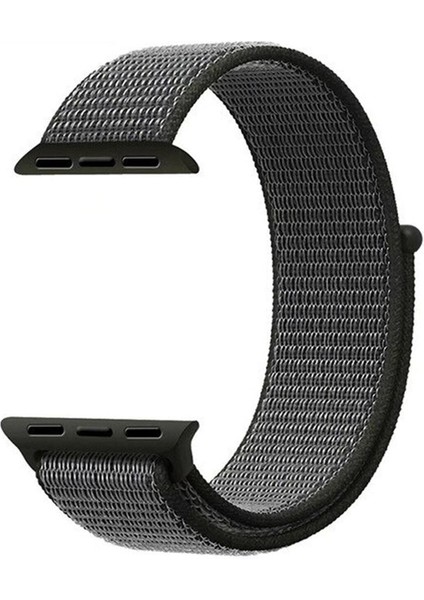Apple Watch Uyumlu Dokuma Kordon Kayış 1-2-3-4-5-6-7-Se 38MM 40MM - Koyu Gri
