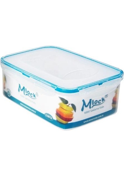 Moonstar Kilitli Contalı Hava Sızdırmaz Saklama Kabı 2.5lt Ml-161
