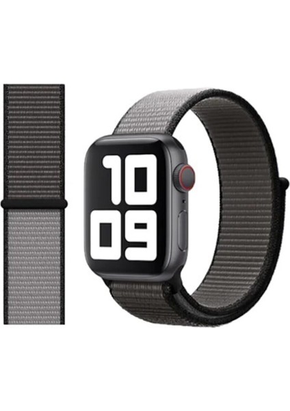 Apple Watch Uyumlu Dokuma Kordon Kayış 1-2-3-4-5-6-7-Se 38MM 40MM - Demir Grisi