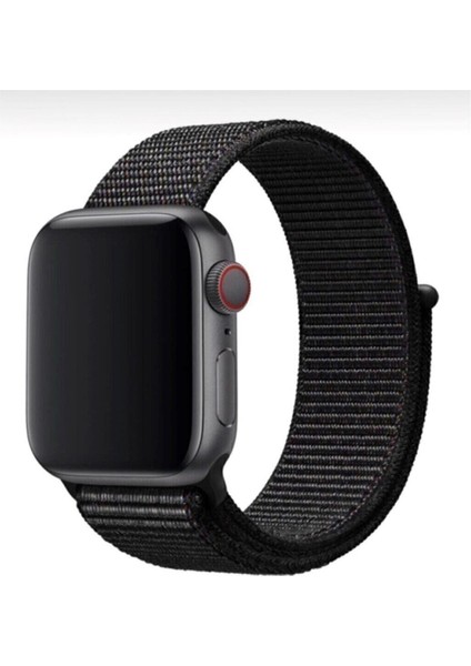 Apple Watch Uyumlu Dokuma Kordon Kayış 1-2-3-4-5-6-7-Se 38MM 40MM-SIYAH