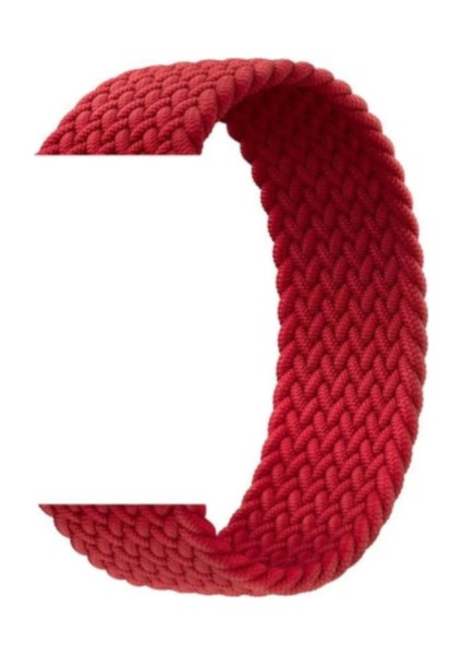 Apple Watch Uyumlu Kordon Kayış Bileklik Örgü Loop Kırmızı 42-44 mm S Beden