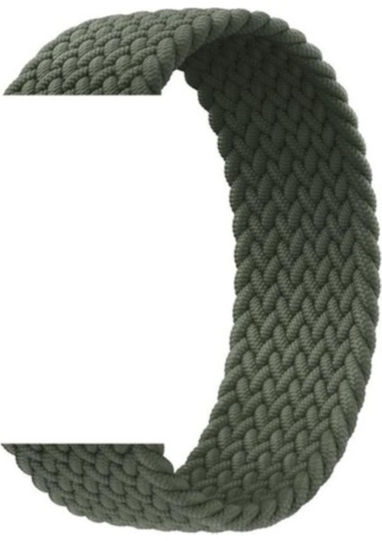 Apple Watch Uyumlu Kordon Kayış Bileklik Örgü Loop Asker Yeşil 42-44 mm M Beden