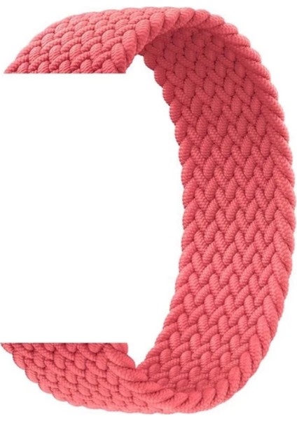Apple Watch Uyumlu Kordon Kayış Bileklik Örgü Loop Pembe 42-44 mm M Beden