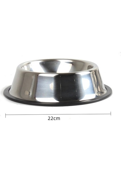 Paslanmaz Çelik Mama Kabı - Gümüş 22 cm (Yurt Dışından)