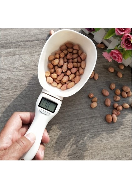 800G / 0.1g Pet Gıda Ölçekli Mama Kabı -Beyaz (Yurt Dışından)
