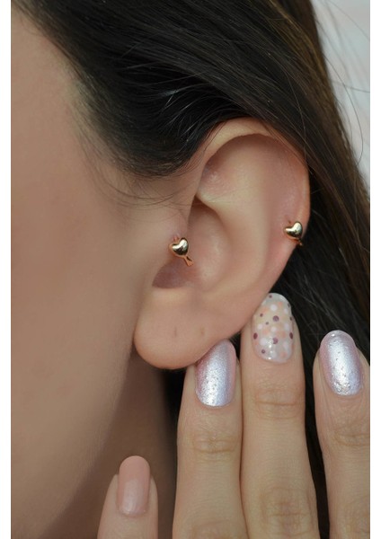 Sacce Scarves&Accessories Kalp Tragus Piercing Helix Kıkırdak Küpesi