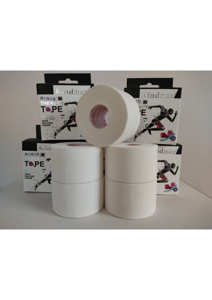 Rigid Fiksasyon Yapışkanlı Sporcu Bandajı 3.7 cm x 10 M Sports Therapy Tape 5'li Set (Pakette 5 Adet)