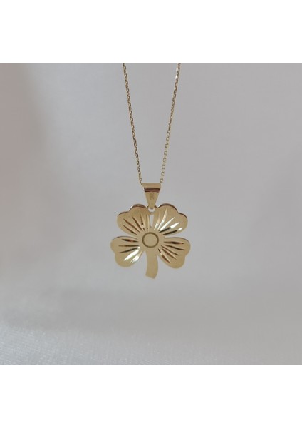 Kalemli Yonca Kolye Ucu 14 Ayar Altın Uç fiyatları