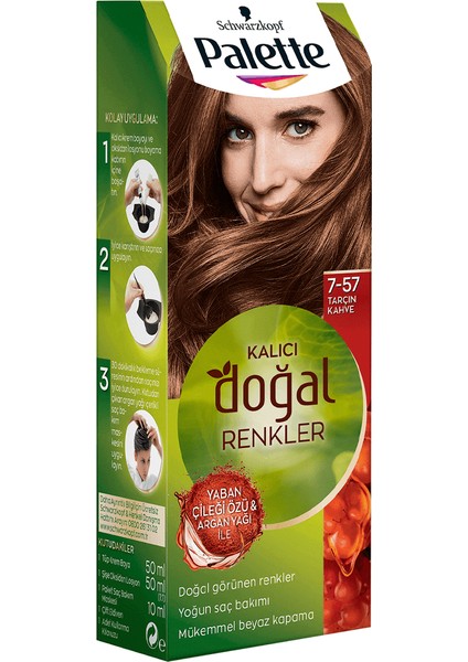 Kalıcı Doğal Renkler Saç Boyası 7-57 Tarçın Kahve