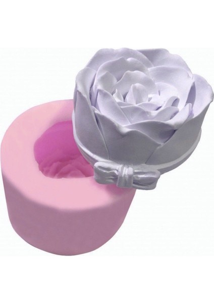 3 Boyutlu 6cm Gül Çiçek Silikon Kalıp K-596