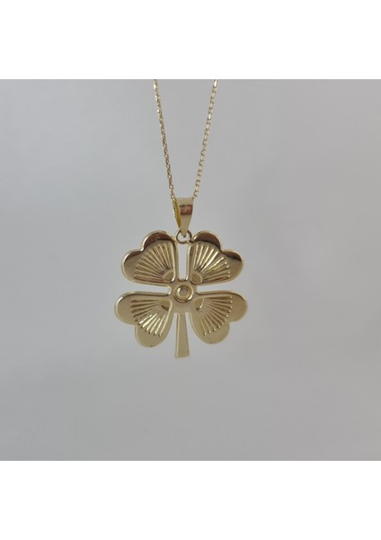 Kalemli Yonca Kolye Ucu 14 Ayar Altın Uç fırsatları