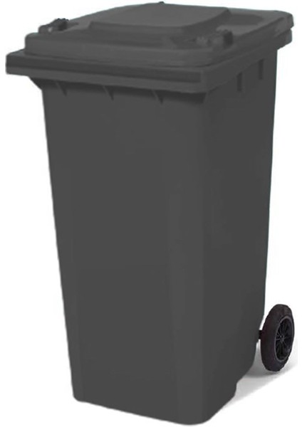 Tekerlekli Plastik Çöp Konteyneri 120 Lt Antresit Gri